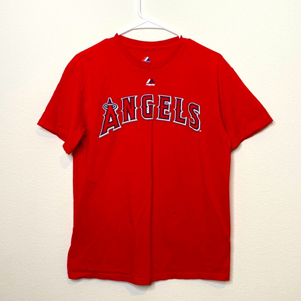 Anaheim Angels Mike Trout Majestic Player T-Shirt. Size: M. Red.